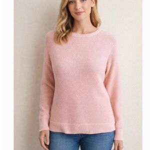 Lauren Ralph Lauren waffle weave 100% cotton peachy pink sweater size medium
